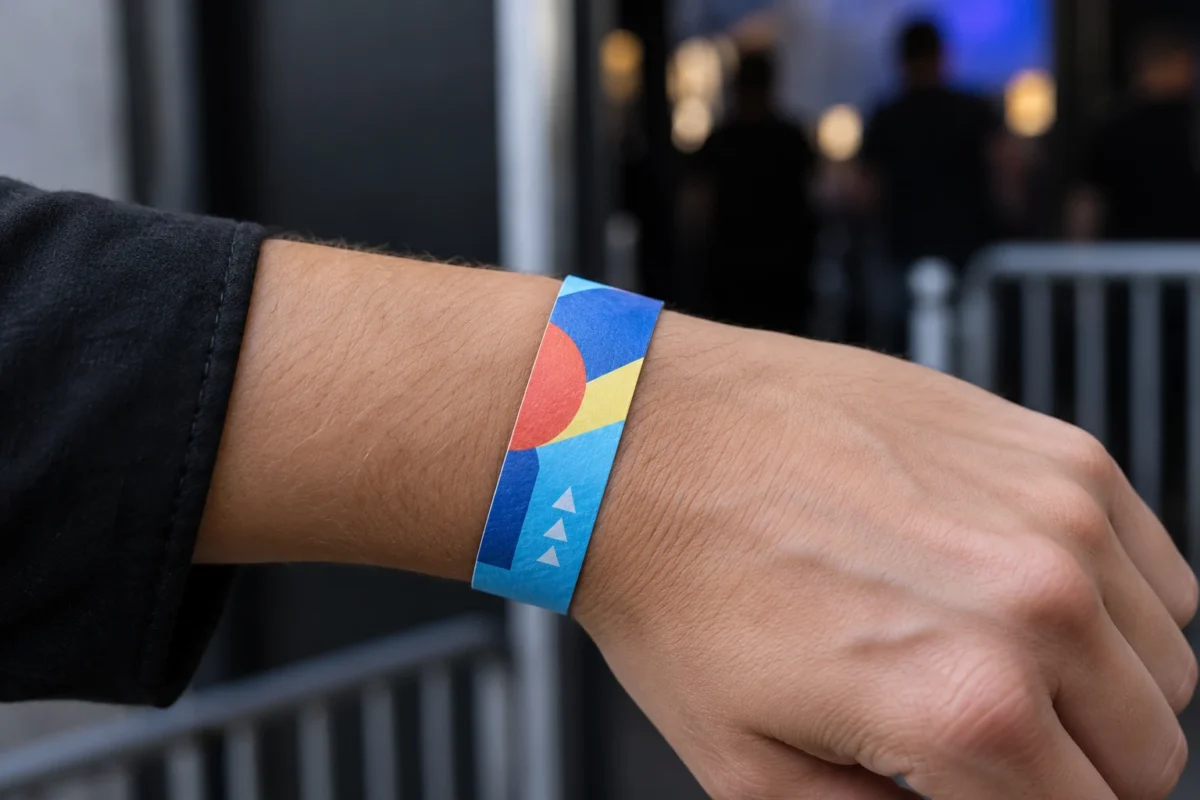 Printed wristband for an event