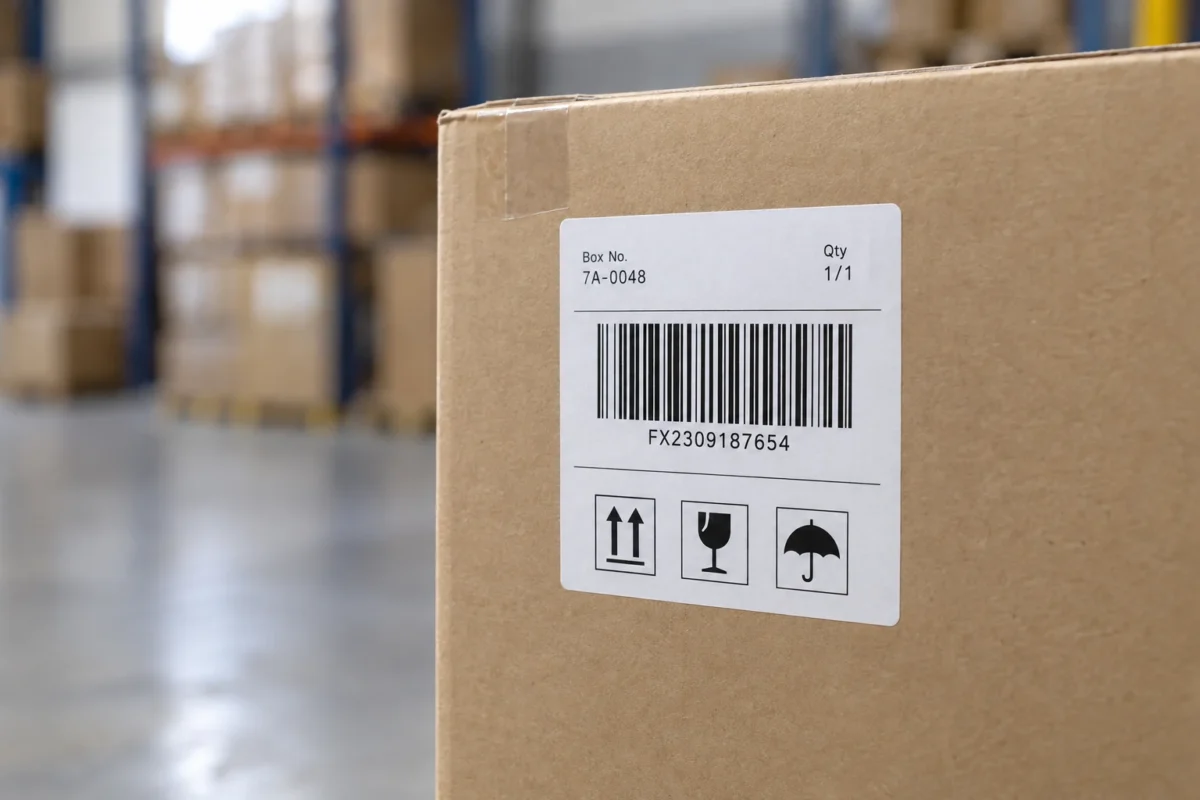Printed identification labels on cartons
