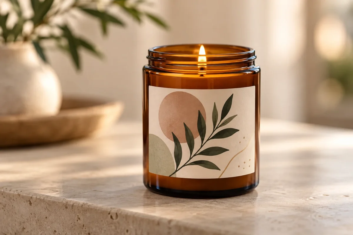 Decorative printed label on retail packaging
