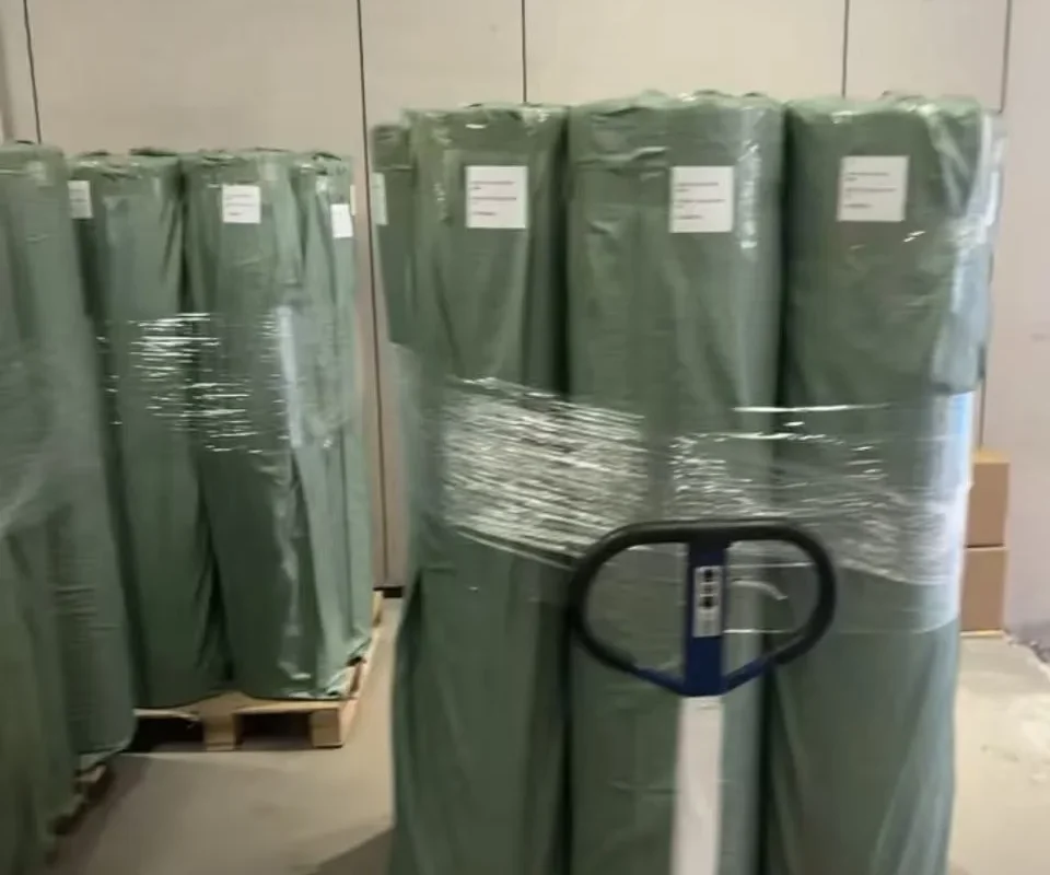 Protected material rolls prepared for shipment