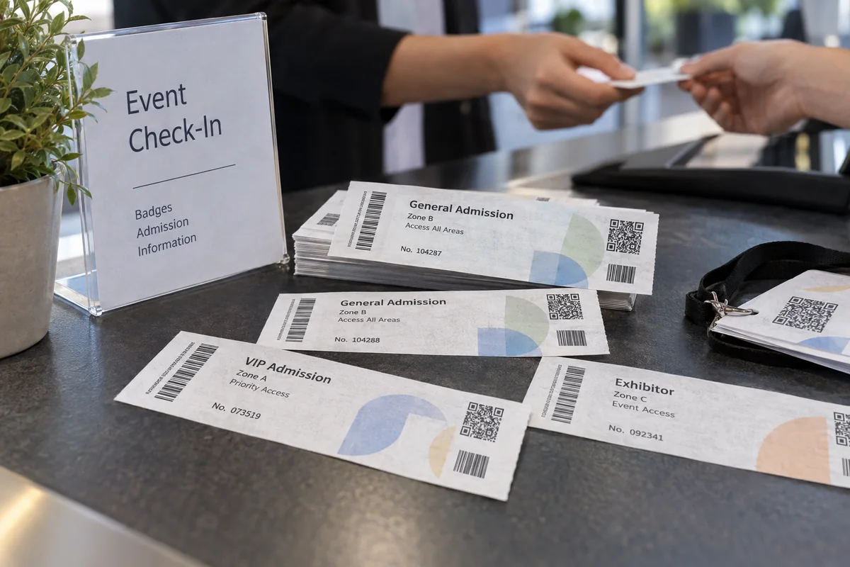Printed spunbond admission tickets with variable identification