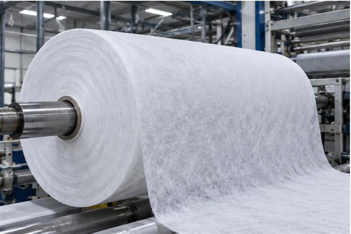 White HDPE spunbond printing material with visible fibrous texture
