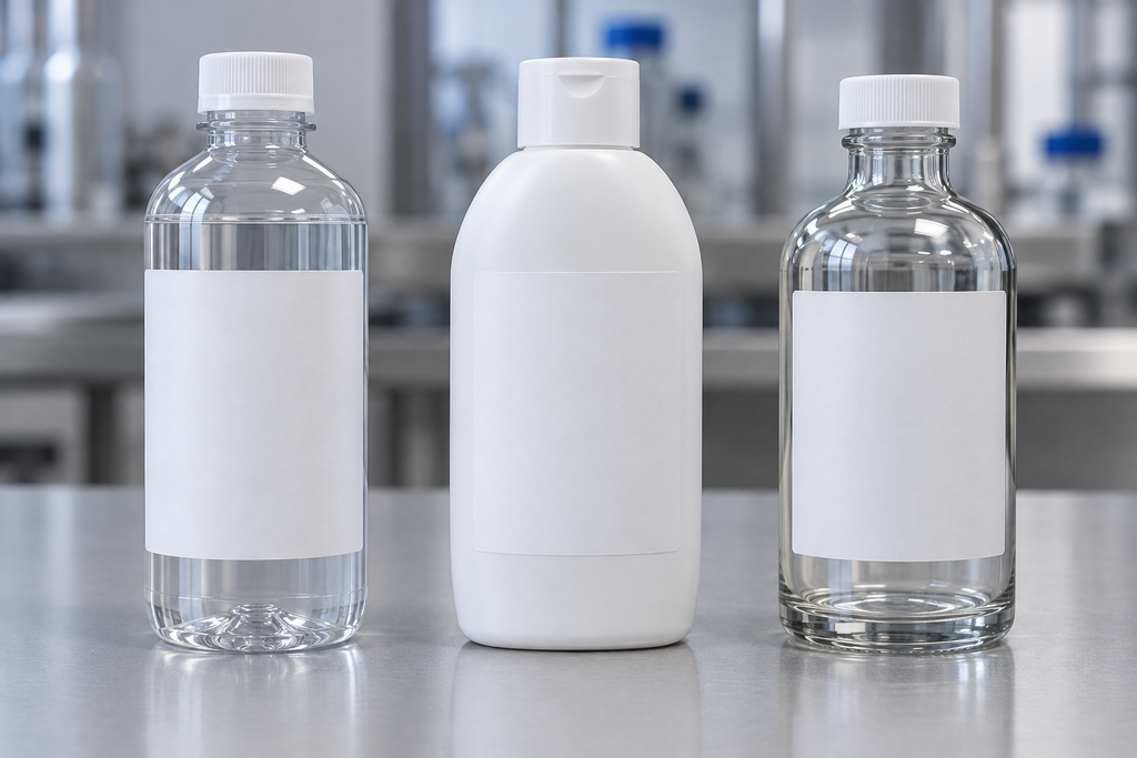 Waterproof label adhesion evaluation on PET bottles HDPE containers and glass surfaces